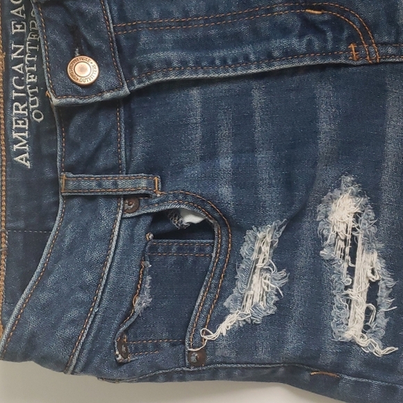 American Eagle high rise shortie jean shorts size 0 - Picture 2 of 14